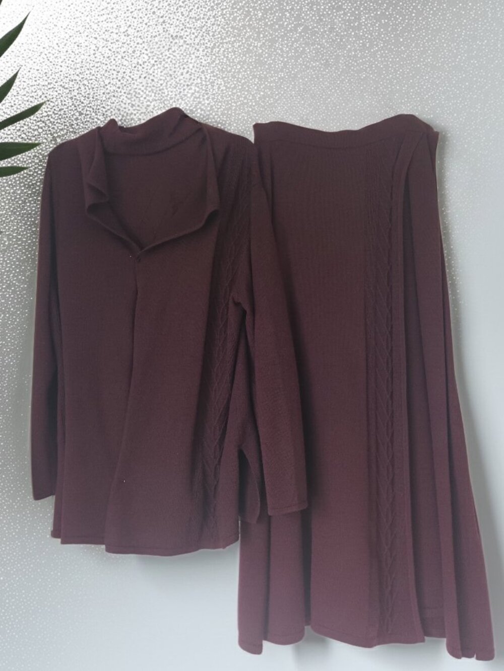 Katherine Kelly Vintage Deep Purple Merino Wool 3-Pc Jacket L Skirt L Tunic M